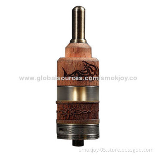 Newest Smokjoy Wooden N Fire LA3/LA4 Atomizer with 2.5mL Capacity, OEM Orders Available